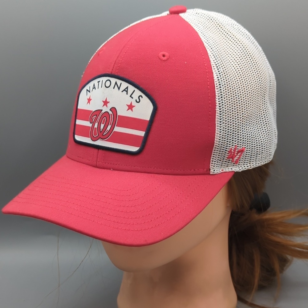Washington Nationals Hat Cap Snapback Red White Trucker '47 Baseball Mens OSFA